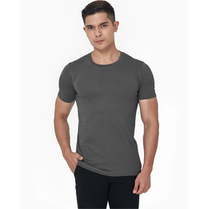 Venta al por mayor serigrafía Fitness cuello redondo Slim Fit bambú Spandex camiseta personalizada serigrafía bambú camiseta para hombres - Product Image 1