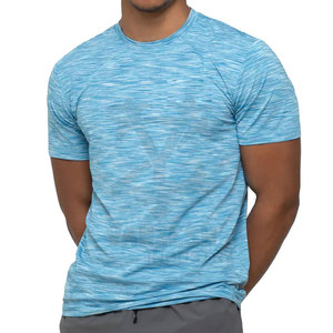 T-shirt de sport pour homme 2023, séchage rapide, respirant, en coton/fibre de bambou tricoté 220g, motif uni, finition réfléchissante - Product Image 1