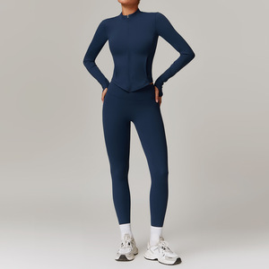 Conjunto Deportivo de Yoga para Mujer con Mangas Largas, Orificios para Pulgares, Transpirable, Suave, Estampado, Cintura Elástica, Tallas XS, XL, XXL, Ropa de Entrenamiento - Product Image 2