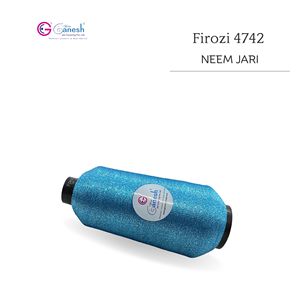 Fil à broder 180D Firozi 4742 Neem Jari Metallic Flora Jari haute ténacité Lurex Polyester pour tricoter à la main jari MS-type - Product Image 3