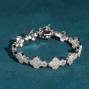 Nouveauté 12mm VVS Moissanite Diamant Plaqué Or 925 Bracelet Croix En Argent Sterling De Luxe Bijoux Haut De Gamme Au Prix Le Plus Bas - Product Image 4