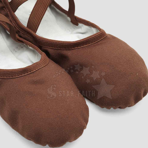 Zapatillas de Ballet Suaves para Niñas, Parte Superior de Lona, Suela de Cuero Genuino, Antideslizantes, Transpirables, Ligeras, con Soporte de Seguridad, Fáciles de Poner y Quitar - Product Image 6
