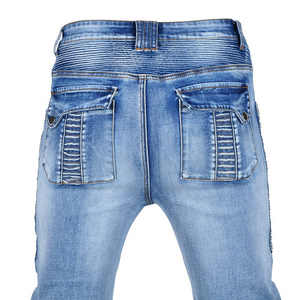 กางเกงยีนส์มอเตอร์ไซค์บุผ้าอะรามิดสำหรับผู้ชาย สีน้ำเงิน พร้อมแผ่นเสริมบริเวณเข่าแบบร่อง ป้องกันการกระแทกสำหรับขี่มอเตอร์ไซค์ - Product Image 6