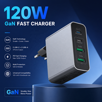 Chargeur rapide HNT 120W GaN 2USB-A 2USB-C 4 ports PD3.0 Adaptateur de charge murale multi-ports Cargador Rapido pour iPhone Samsung MacBook