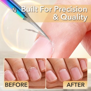 Tijeras para Cutículas de Acero Inoxidable, Removedor de Piel Muerta para Uñas, Cortaúñas, Tijeras Rusas para Manicura, Tijeras con Punta Curva - Product Image 4