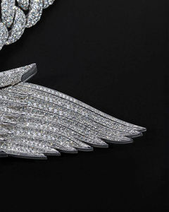 สร้อยคอจี้มังกรแบบกำหนดเอง ประดับเพชรเล็บเจียระไน VVS เกรดพรีเมียม  งานเงินแท้ 925  คุณภาพสูง สไตล์ฮิปฮอป - Product Image 5