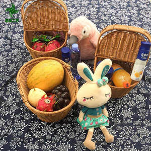 Productos Nuevos Más Vendidos, Cestas Tejidas a Mano de Mimbre y Ratán para Picnic, Compras, Almacenamiento en el Hogar y Cestas Portátiles - Product Image 3