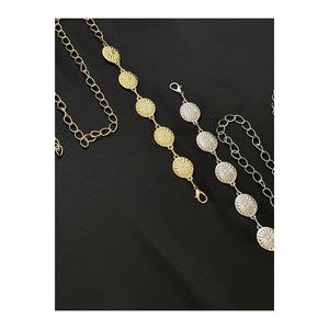 Set of 2 Daisy Gold with Silver Detail Women's Waist <b>Chain</b> Waist <b>Belt</b>, Dress <b>Belt</b>, Skirt <b>Belt</b> - Yellow - Product Image 1