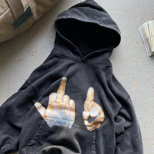 Sweat-shirts à capuche courts pour hommes, personnalisés OEM, streetwear, coton lourd, ourlet brut, broderie usée, sans cordon - Product Image 3