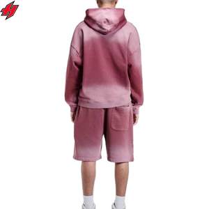 ชุดเสื้อผ้าแนวสตรีทมีฮู้ดของผู้ชายชุดสั้นคอตตอน100% แห้งเร็วระบายอากาศได้ดีฤดูร้อน - Product Image 2