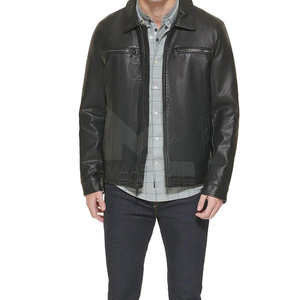 Veste d'hiver en cuir respirant pour hommes Vêtements décontractés Vestes en cuir pour hommes à prix raisonnable - Product Image 5