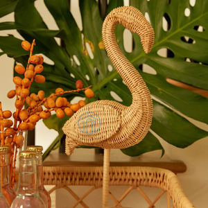 Venta caliente nueva tendencia decoración de flamencos hecha a mano natural para decoración del hogar y fiesta especial de las mejores fibras de ratán natural - Product Image 6