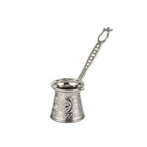 Juego de Cafetera Turca con Mango de Latón Plateado, Decoración de Mesa para el Hogar, Cocina, Restaurante, Hotel, Fiesta, Hecho a Mano en India - Product Image 1