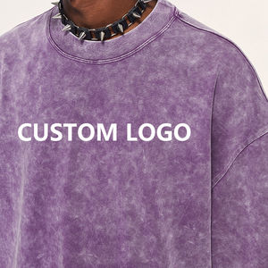 Wholesale Design Your Own Street Wear Design Half Sleeves Summer Men Acid Wash <b>Tshirt</b> - Product Image 2