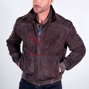 Chaqueta vaquera de estilo occidental para hombre de cuero de ante de piel de vaca auténtica de alta calidad - Product Image 1