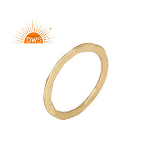 Último diseño, anillo de banda de latón apilable chapado en oro de 18 quilates, joyería fina Demi para mujer, regalo para ella - Product Image 1