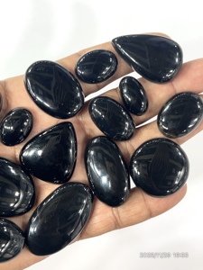 Obsidienne noire naturelle Pierre précieuse en vrac Cabochon Forme mixte Taille mixte 20 à 30 mm environ. - Product Image 6