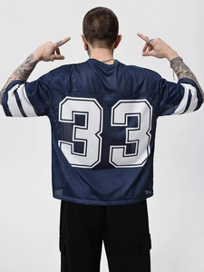 Retro personalizado gráfico sublimación poliéster malla secado rápido ropa deportiva Clubwear Streetwear Vintage fútbol americano Jerseys - Product Image 2