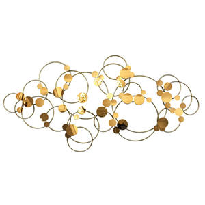 Décoration murale en métal 3D moderne de luxe en forme de feuille de Ginkgo, sculpture murale bleue et dorée, grande sculpture murale pour salon, hôtel, décoration de la maison - Product Image 3