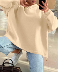 เสื้อฮู้ดพิมพ์ซับลิเมชันสำหรับผู้หญิงเสื้อสเวตเตอร์แบบสวมหัวมีซิปขนาดใหญ่พิเศษเสื้อฮู้ดผ้าฟลีซเสื้อผ้าแฟชั่นลำลองสำหรับฤดูหนาวออกแบบได้ตามต้องการ - Product Image 5