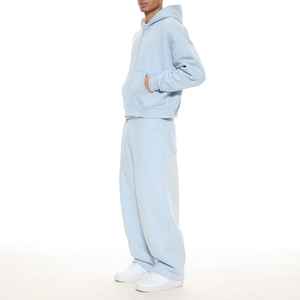 Conjunto Deportivo Informal de Alta Calidad en Poliéster/Algodón de 340 GSM, Pantalones Deportivos Rectos y Sudadera Holgada Extra Grande para Hombre - Product Image 3