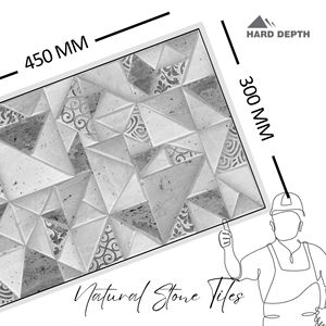 Revêtement mural en pierre naturelle grise Surface de profondeur dure 30x45 cm Extérieur 12x18 pouces Carreaux Porcelanato Ceramic Elevation - Product Image 1