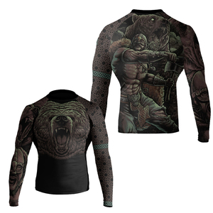 Haute qualité pleine Sublimation à manches longues Rash Guard MMA chemise Gym Fitness Compression vêtements Arts martiaux porter - Product Image 5