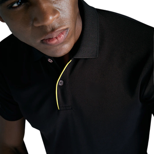 เสื้อโปโลสีดำสำหรับผู้ชาย แต่งสีเหลือง ดีไซน์ทันสมัย เนื้อผ้าฝ้ายใส่สบาย เหมาะสำหรับออกกำลังกาย เล่นกีฬา และสวมใส่ลำลอง - Product Image 5