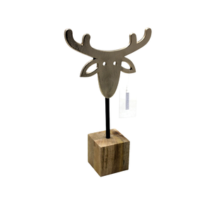 Aluminio de primera calidad/madera/hierro Rein Deer W/Base F354 latón EPL para decoración de Navidad diseño moderno hecho a mano - Product Image 1