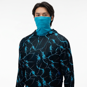 Camisa de Pesca con Capucha para Hombre, Talla Grande, Negra con Estampado de Rayos Azules, Impermeable, Transpirable, Manga Larga, Protección Solar UPF 50, Secado Rápido - Product Image 3