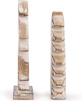 Ensemble de figurines de sapin de Noël en bois de manguier blanchi réaliste, pliable, léger, résistant à la poussière, écologique et de haute qualité, facile à assembler