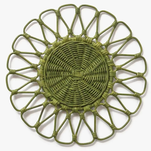 Viet Nam Plaque Motif Rotin Naturel Osier Table Décor Fleur Style Napperon et Décoration Murale pour Restaurant Usage Domestique - Product Image 6