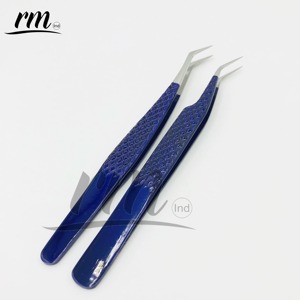 RMI แหนบสำหรับต่อขนตาปลอมรูปปลาโลมาสีน้ำเงินอุปกรณ์แต่งขนตาทำจากสเตนเลสสตีลความแม่นยำสูงพร้อมโลโก้แบรนด์ตามสั่ง - Product Image 1
