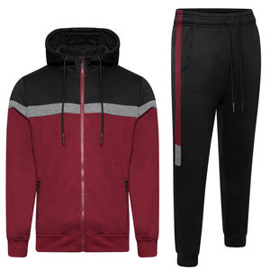 Men's Tracksuit Gym Full <b>Zip</b> Hoodie Top <b>Pockets</b> Bottoms <b>Joggers</b> Fleece Plain Set Comfortable Custom Logo Men's Tracksuit OEM - Product Image 1