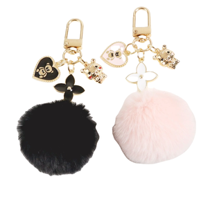 Модный мягкий пушистый плюшевый брелок из искусственного меха, четырехлистный клевер, брелок для ключей автомобиля, мягкий брелок для ключей со стильным дизайном - Product Image 3