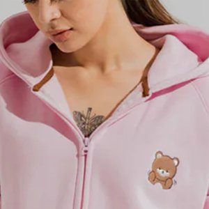 Sudaderas con Capucha Casuales Rosas para Mujer, con Logotipo Personalizado, Diseño Vintage Estampado, Ropa Urbana con Capucha para Otoño - Product Image 4