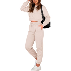 Factory Manufacturer Breathable Tracksuits Wholesale Price <b>Stacked</b> Flared women Tracksuit for sale - Product Image 1