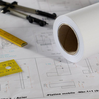 El proveedor ofrece papel de plóter Bond de gráficos de dibujo Cad sin recubrimiento de 24 y 36 pulgadas en formato de rollo para trazar y dibujar