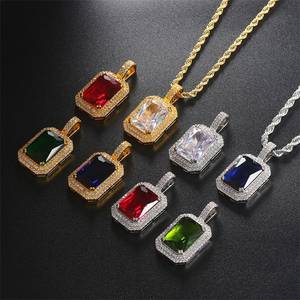 Chaîne de pendentif en diamant multicolore personnalisé en argent 925 VVS Leb personnalisé pour femme - Product Image 1
