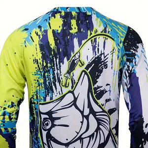 Camisetas de Pesca Sublimadas de Manga Larga, 100% Poliéster Spandex, Precio Económico, Venta al Por Mayor, Más Vendidas - Product Image 5