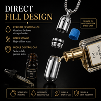 Pendentif diffuseur d'huiles essentielles en acier inoxydable Energinox, flacon de parfum rechargeable, collier aromathérapie