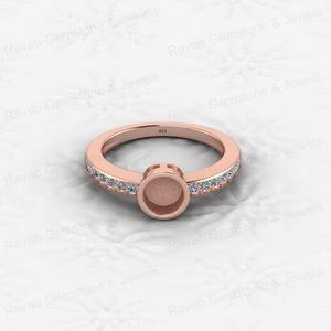 Composants de bijoux en argent sterling 925, semi-monture à sertissage clos 6 mm avec zircone cubique 1,80 carat, pour bague cocktail vierge et bijoux souvenir de lait maternel - Product Image 4