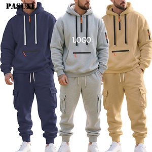 Ensemble de survêtement pour homme en molleton épais, sweat-shirt à capuche et pantalon de jogging, vêtements de sport décontractés, fabrication en usine - Product Image 3