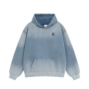 Vente en gros de sweats à capuche délavés à l'acide de haute qualité pour hommes sweats à capuche décontractés à la mode en peluche épaissie à manches longues - Product Image 2