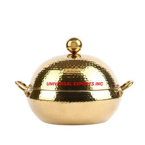 Manufacturer of Metal Hotpot From India Customized Table Decorative Dinnerware Casserole Classic Stylish Luxury meta <b>Food</b> <b>Warmer</b> - Product Image 4