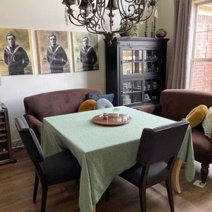 Nappe en coton faite à la main de qualité supérieure vert sauge Style moderne pour la cuisine à la maison et les événements de mariage de fête - Product Image 3