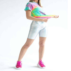 Camisetas informales sólidas de nuevo diseño para mujer, algodón suave de alta calidad, colores personalizados, cuello redondo antibolitas, Verano - Product Image 2