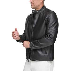 Vestes en cuir simples fabriquées par OEM à la mode pour hommes Meilleur prix Veste en cuir de qualité supérieure à la mode pour hommes Veste pour hommes - Product Image 4