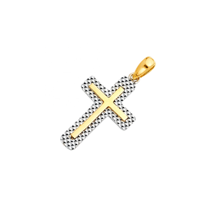 Clásico de moda 18K oro plata Jesús Cruz colgante diamante cobre patrón cristiano Aleación de Metal de moda para niños - Product Image 2