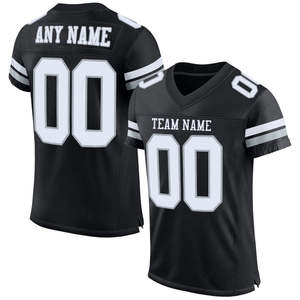 Nuevo diseño personalizado equipos estilo cosido bordado número fútbol americano Jersey corto Unisex transpirable que absorbe la humedad alta - Product Image 3